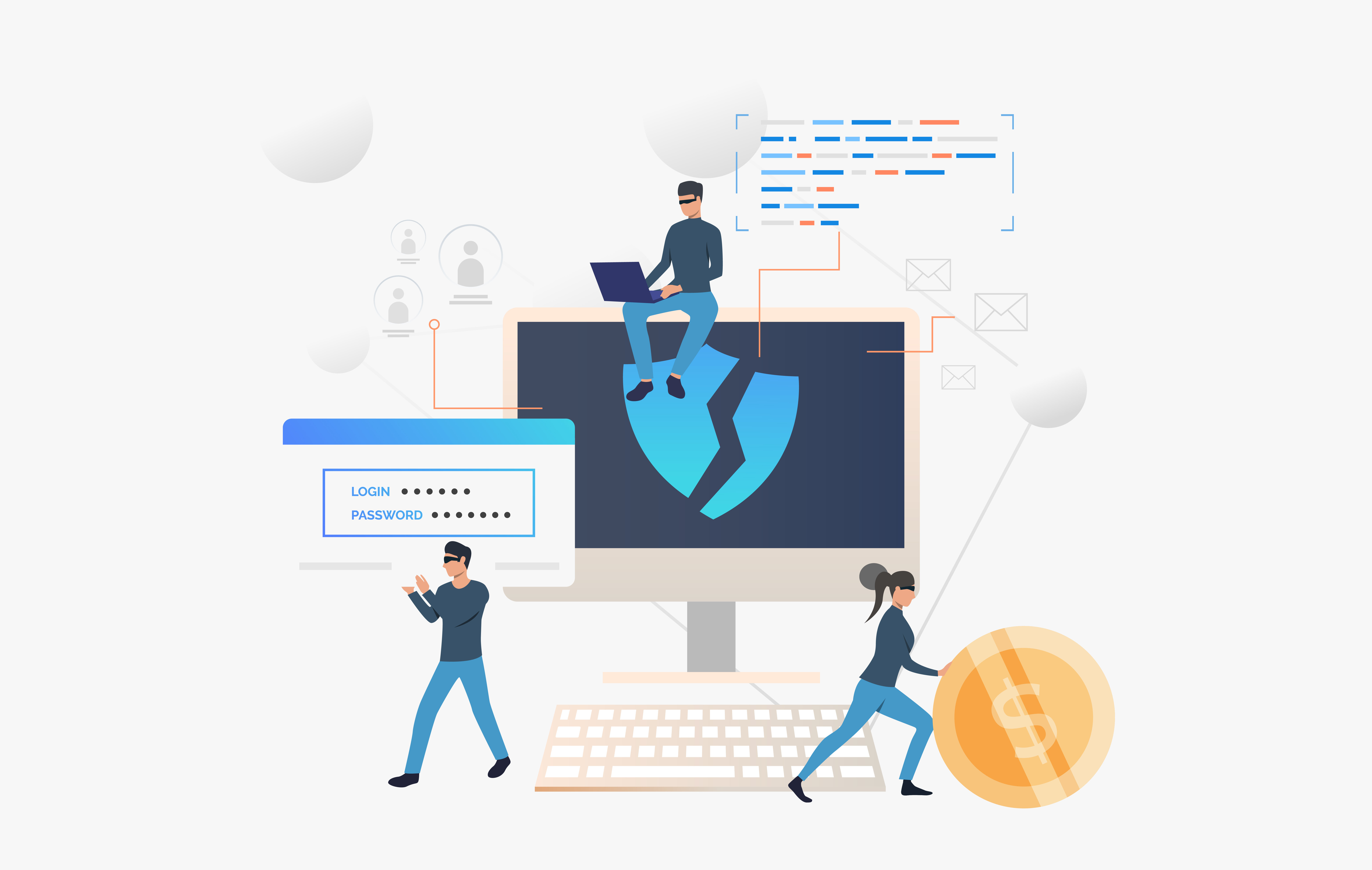 Penetration testing dashboard on screen